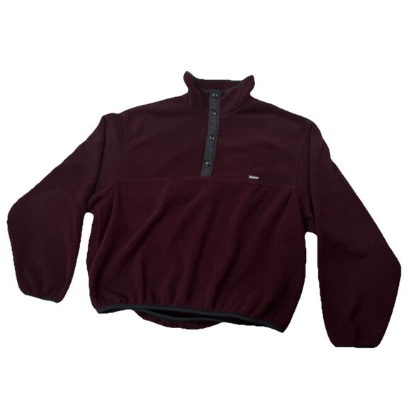 Vintage Woolrich Mens XL Polartec Maroon Snapt Pullover Fleece Sweater - Picture 1 of 6